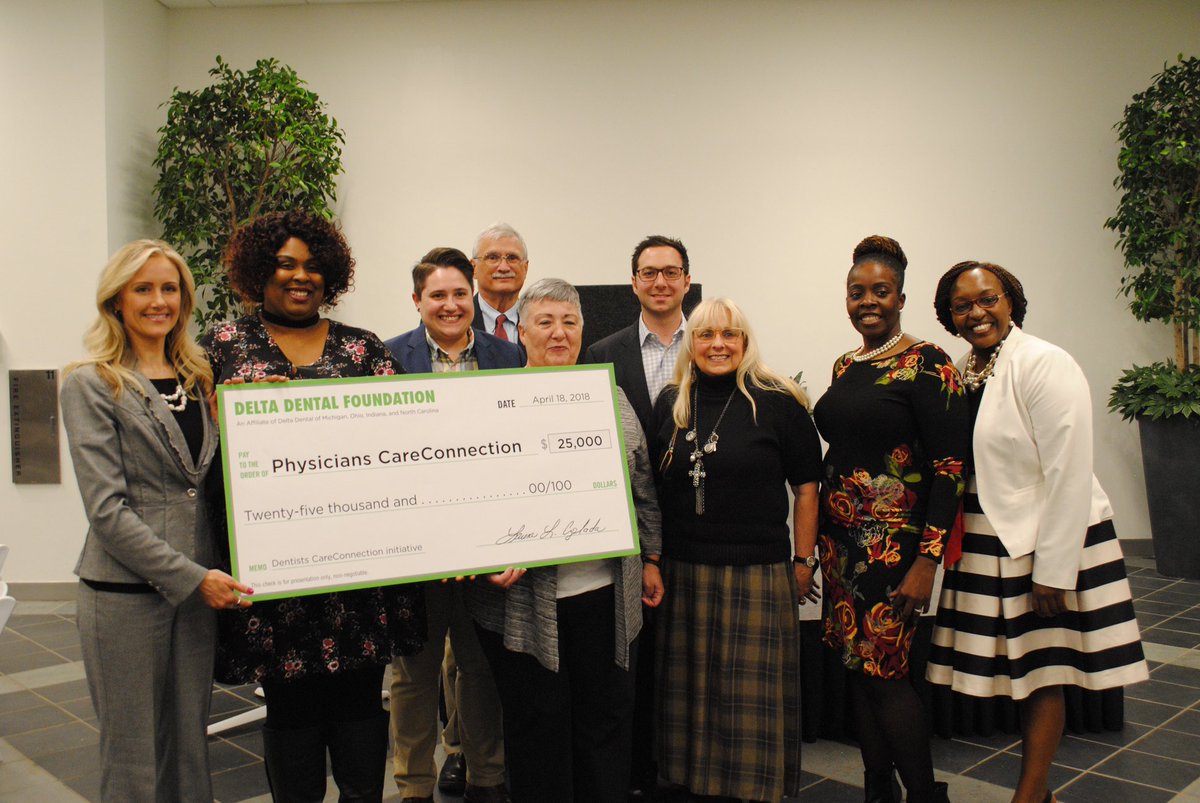 Thanks to Kim Garland (front left), from the Delta Dental Foundation who drove all the way from Michigan to grace us with a $25,000 grant check. This funds will go toward purchasing dental supplies, providing dentures and interpretation services.