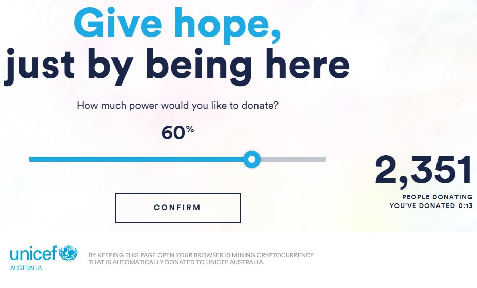 amaway's tweet image. تبرعت قبل شوي  لأطفال الروهينقا في بنغلاديش  بالسماح ل #يونيسف بإستخدام  متصفح الكروم لتعدين #العملات_المشفرة وكنت المتبرع رقم 2351 

وهذا رابط التبرع :- thehopepage.org