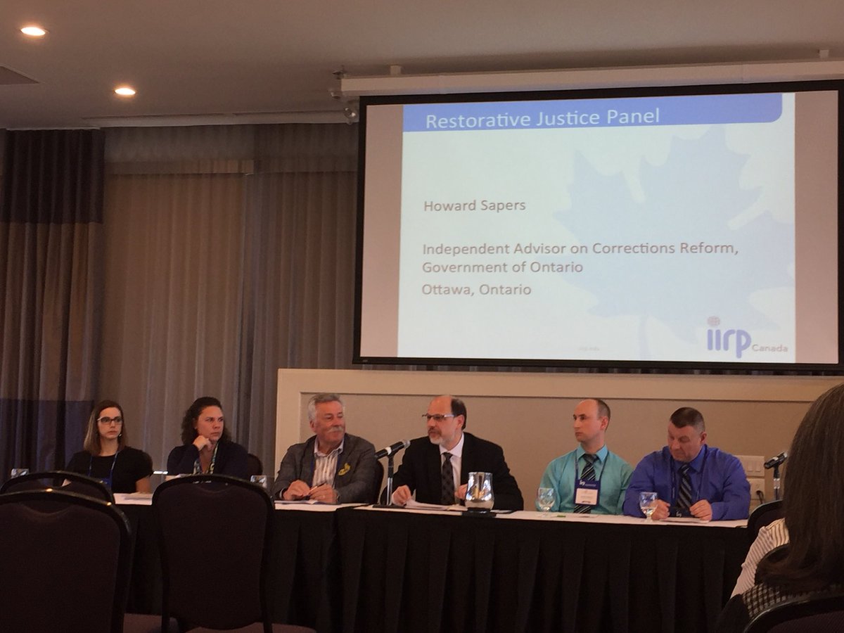 PRRegionRJAssoc's tweet photo. Listening to Howard Sapers, Independent Advisor on Corrections Reform in Ontario, and RJ champions from BC, Nova Scotia, and Ireland share their insight, successes, and challenges in this important and necessary work. #iirpconference https://t.co/EH7QWs6fjR