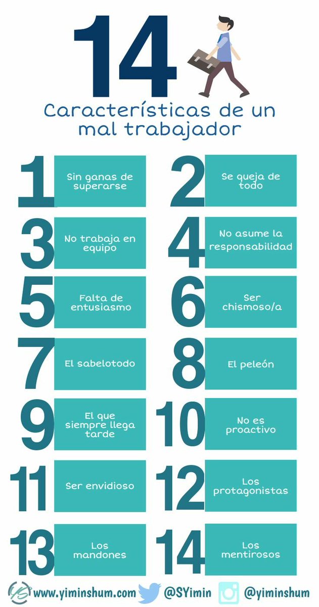 PsicoloyMas's tweet image. 14 características de Un #maltrabajador