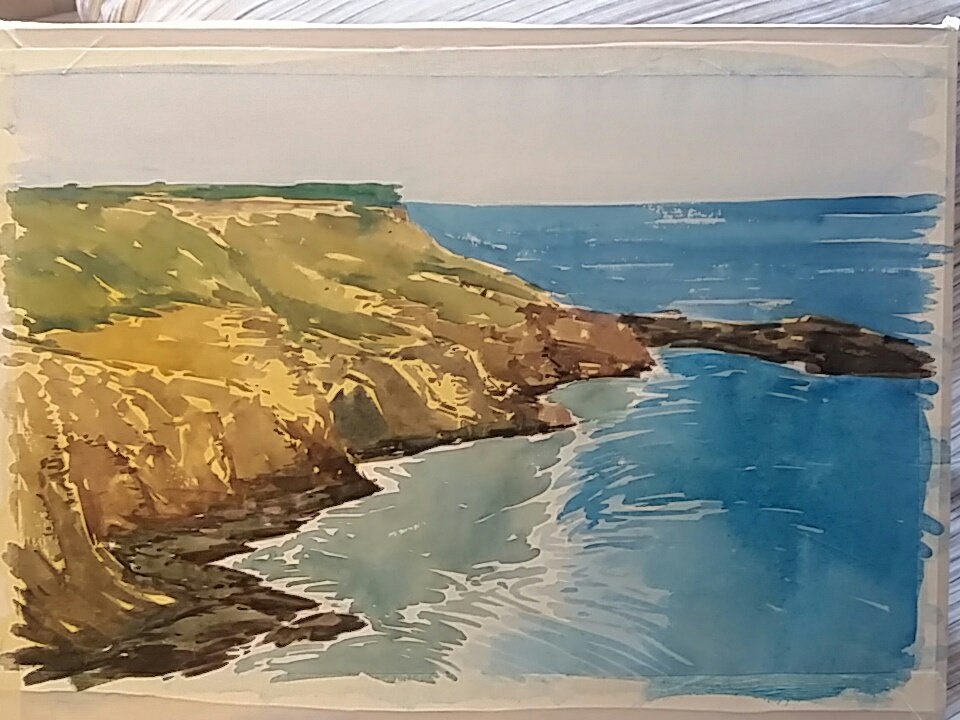 Luke_McTaggart's tweet photo. Just finished a #watercolour of #rumblingkern #howick #bathinghouse #Northumberland https://t.co/C1AtdfDRbA