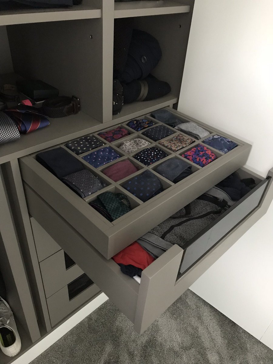 SloaneSquared2's tweet photo. Internal tie drawer... in grey grain finish https://t.co/Q9h08KbPlM