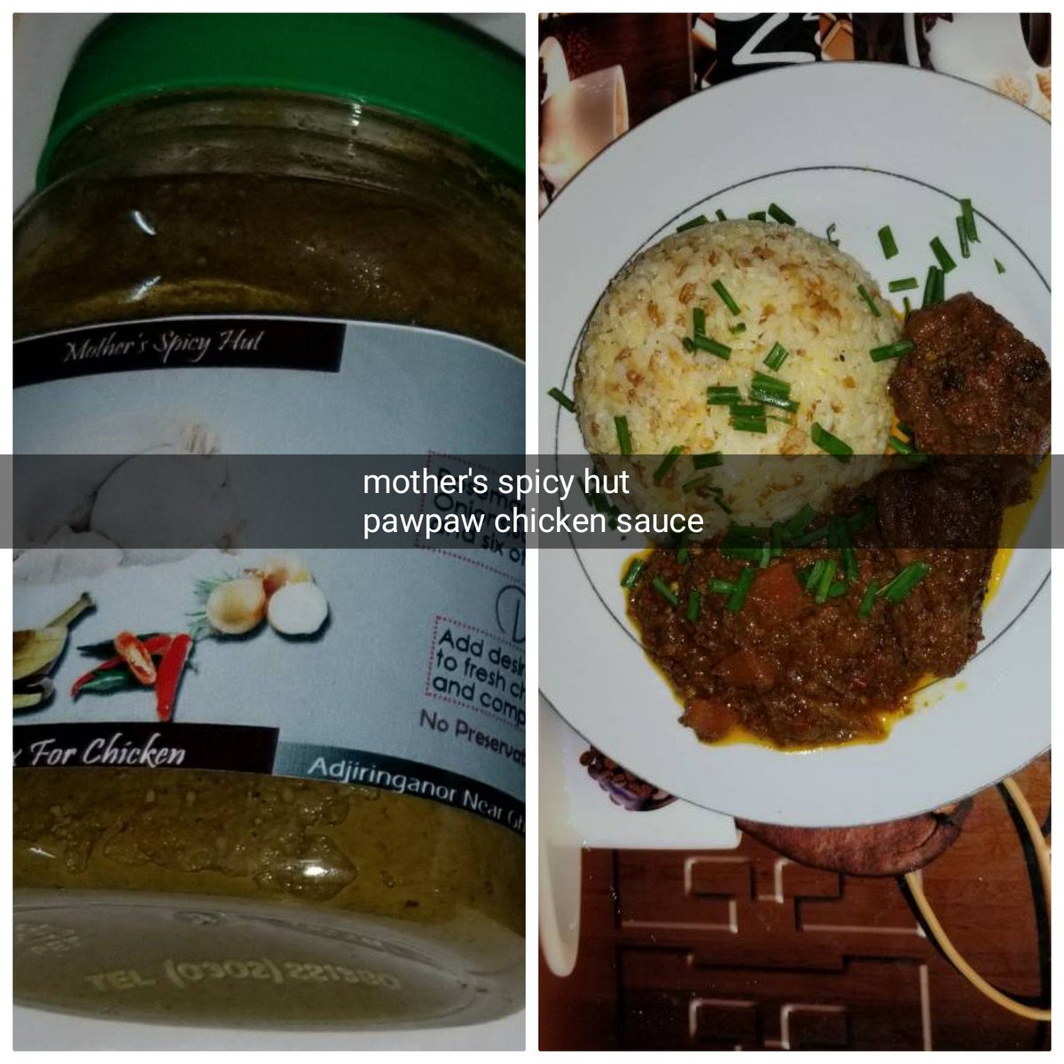 SpicyHut's tweet photo. Pawpaw and chicken sauce. https://t.co/rVbtqHcoiv