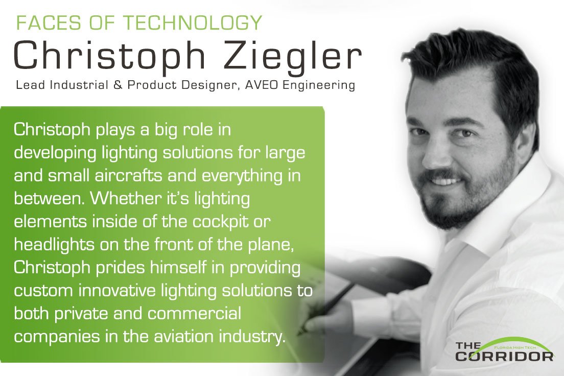 FloridaHighTech's tweet photo. Lead industrial and product designer for AVEO Engineering, Christoph Ziegler, says his favorite part of the job is being presented a problem and figuring out the solution. Read more in the latest edition of https://t.co/ZfsRMUz3VZ. https://t.co/T6k302GDC5 #FacesofTechnology https://t.co/9929ilZWBS