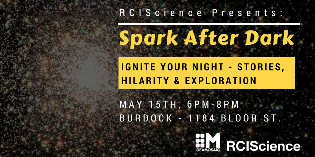 SciCommTO's tweet photo. May 15 Join @IdeaMosaic & @RCIScience for 'Spark After Dark' (the event formerly known as #ScienceSlamTO 👩🏽🎤💜) @BurdockBrewery! https://t.co/ZqGhXTYNII #Free #SciCommTO #SparkAfterDark #Toronto #events https://t.co/Jmt0rCiyAn