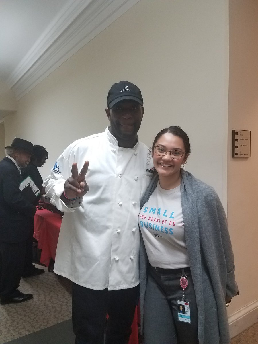 sybongile's tweet image. We spotted a Ward 7 business-owner, Chef Lightfoot from @artdrenalinedc in the Wilson Building catering an event for DC Seniors Advisory Coalition. #DCSmallBizWeek