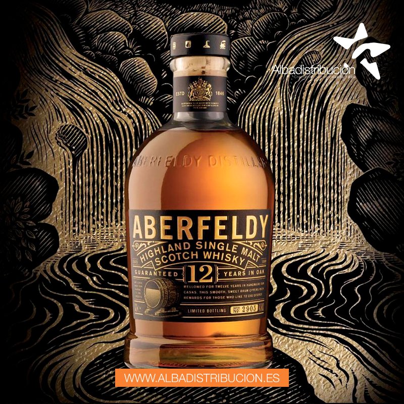 Aberfeldy 12 Años. es un single malt elaborado en el corazón de Escocia, en la región de las Highlands.

El whisky de carácter afrutado y ligero, es un whisky limpio, de cuerpo medio y afrutado, con ligeras notas de brezo, miel y especias.

albadistribucion.es/whisky/373-whi…
