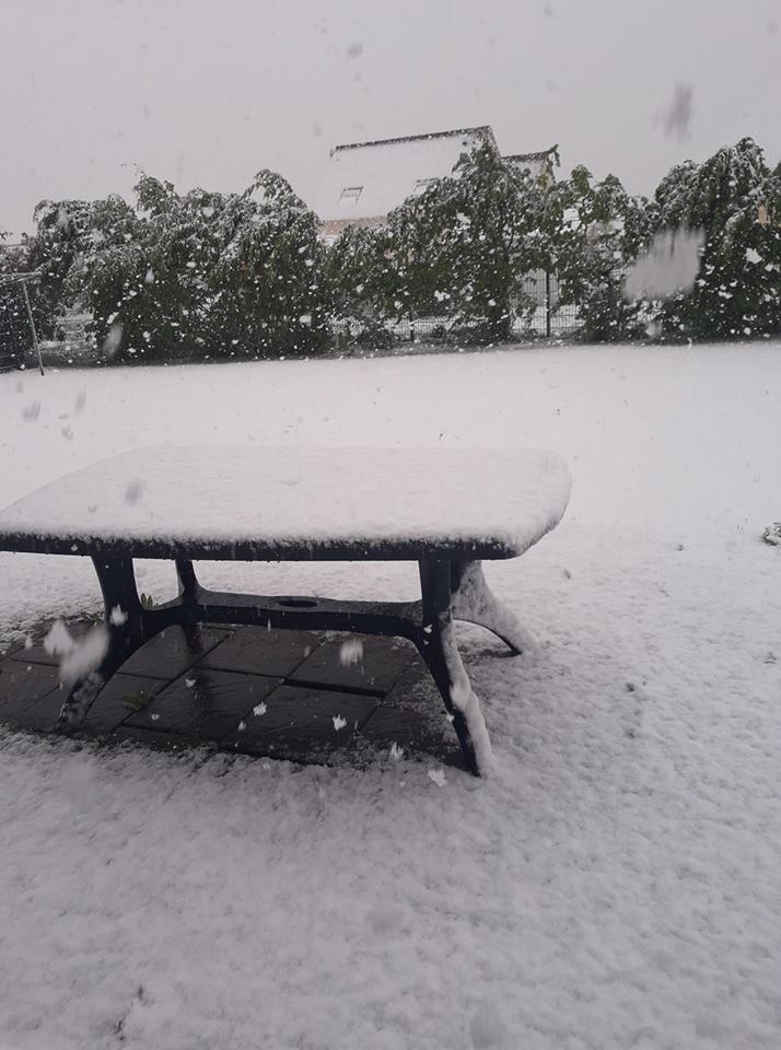 InfosFrancaises's tweet photo. Météo : en une semaine la Normandie est passée de l'été (27°C), à l'hiver, où il a neigé aujourd’hui. https://t.co/yMfgFS4F6r