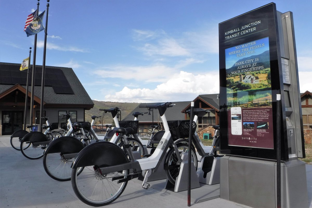 SummitCountyUT's tweet photo. Thanks to everyone who pulled out a bike this weekend! All together 379 trips were taken. Big props to DP who rode 22 miles and MK who logged 31 miles! @ParkCityGovt @SummitBikeShare #SummitCounty #ebike #ebikes #ParkCity #KimballJunction https://t.co/CteBfhlLSD