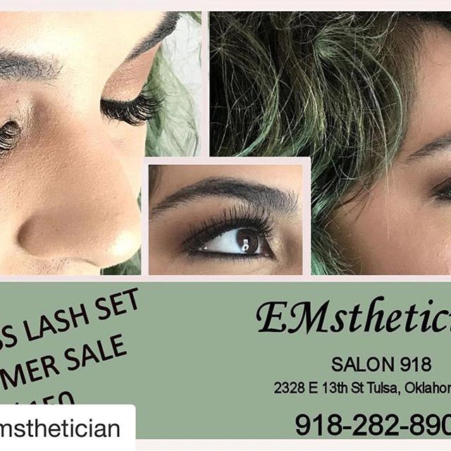 Salon918Tulsa's tweet photo. Eyelash extension do what mascara can only dream of doing, visibly lengthening your own natural lashes were your eye color pops. This is an incredible opportunity to try lash extensions with Emily known as the Lash Goddess. 918-282-8902🤩🤩 https://t.co/YLxG98C4jR https://t.co/5LMMQYdh7l