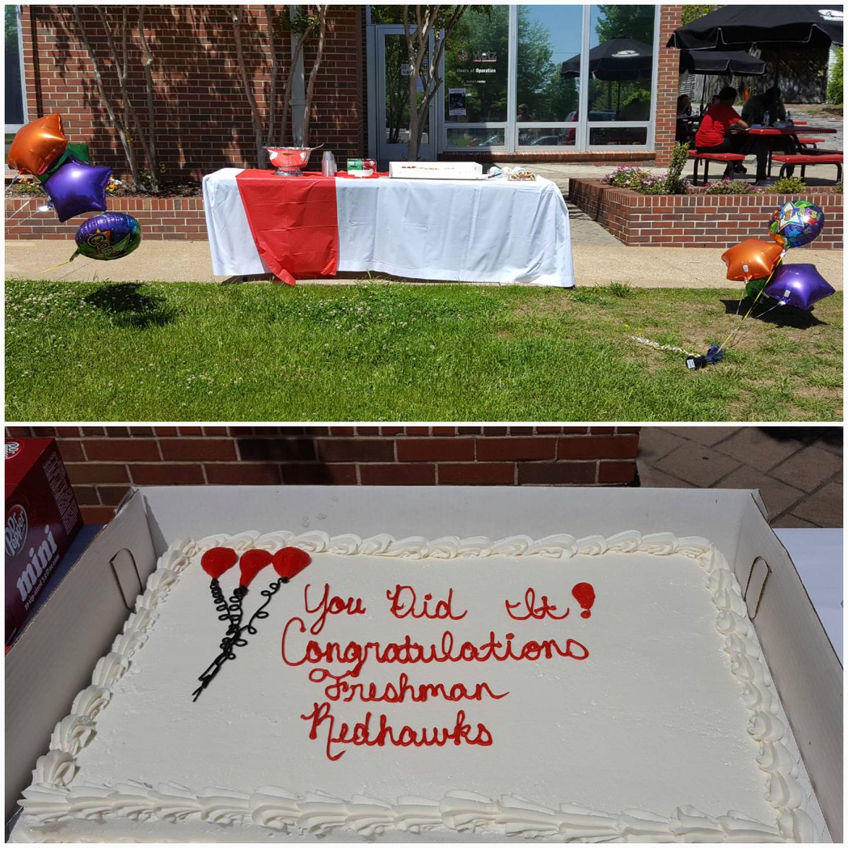 LuLauraKMcM's tweet photo. Come enjoy Cake &amp; more outside the RedHawk Cafe!

@martinmethodist @mmccampuslife @sga_mmc https://t.co/fvosLaR9yy
