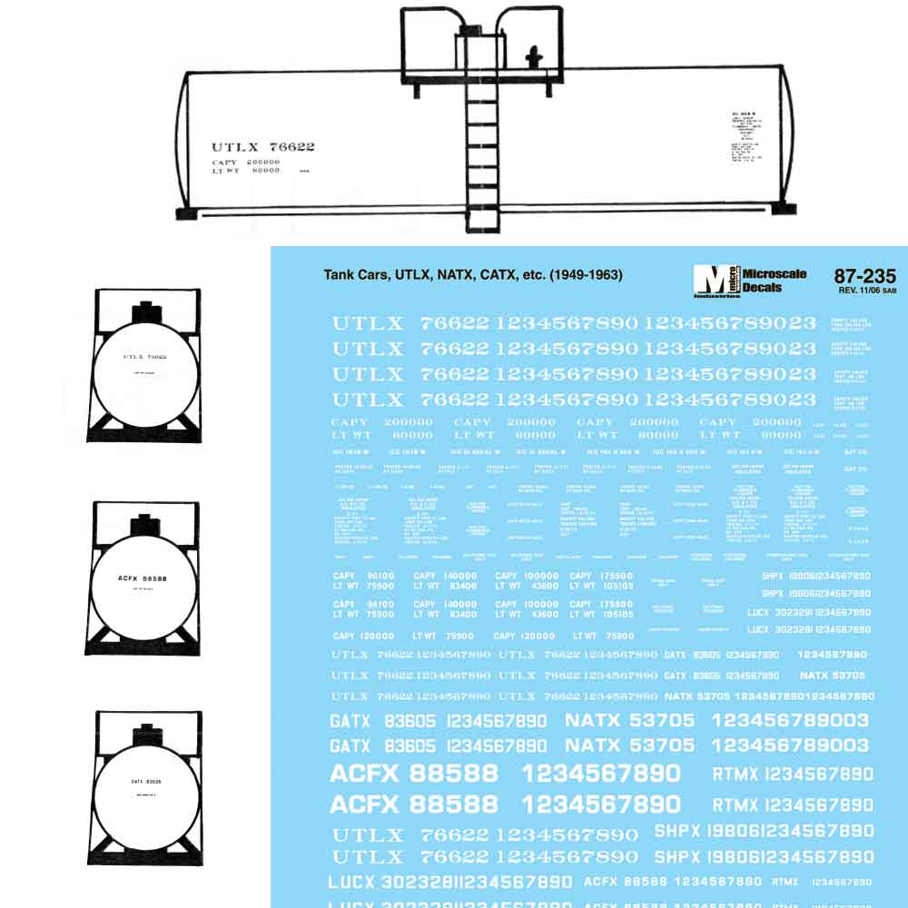 microscaledecal's tweet photo. Back in stock! Asst Freight Tank Car - White Lettering in HO and N scale!
Set includes fonts for GATX, UTLX, and NATX https://t.co/LRt5NTGTmg
#modeltrains #modelrailroad #modelrailway #hoscale #nscale #gatx #utlx #natx https://t.co/eR7uNpyswm