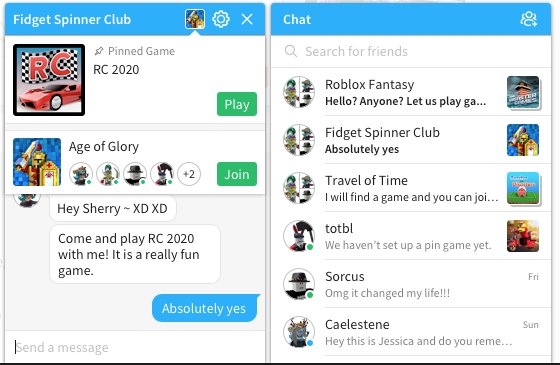 Roblox On Twitter Playing With Your Friends On Roblox Just Got Easier With Our Newest Chat Update On Desktop You Can See What Your Friends Are Playing Join Their Games With A - how to join anyone on roblox