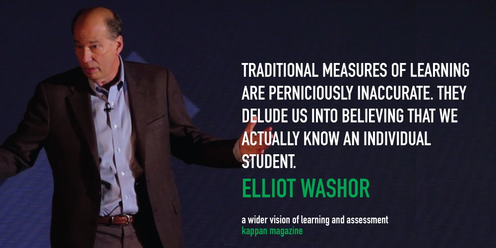 bigpiclearning's tweet photo. "Traditional measures of learning are perniciously inaccurate. They delude us into believing that we actually know students." - @Elliot_Washor Read more: https://t.co/DDmiNxgKbD via @pdkintl #deeperlearning #edchat #dtk12chat https://t.co/e61312tkeF