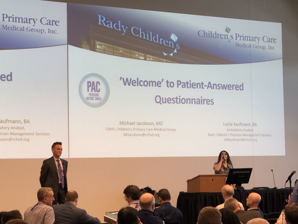 wudiggity's tweet image. Rady’s Children’s blazing a trail for ‘Welcome’ = Patient Answered Questionnaire #XGM2018 #improvedefficiency