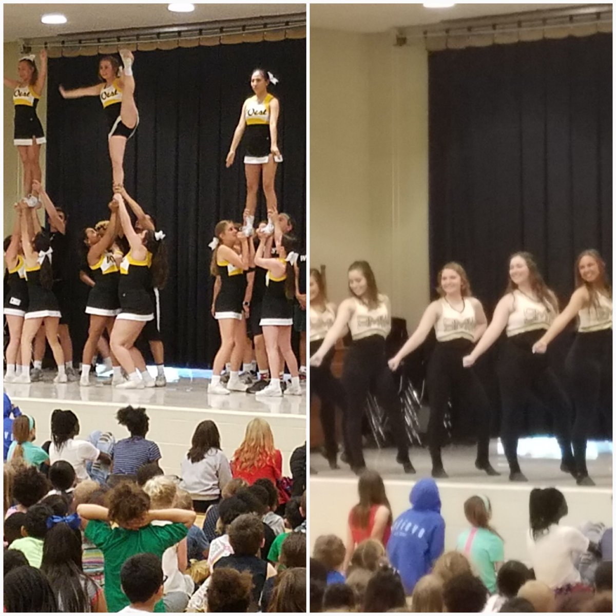Big shout out to our Cheer and Dance team for helping out at Apache Elementary today in a pre-MAP Test pep assembly!