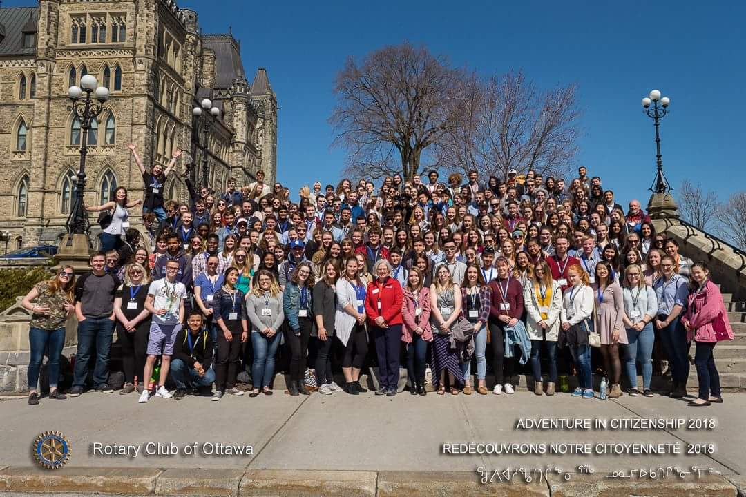 CBroad85's tweet photo. The future of Canada in the hands of the 2018 Rotary Club of Ottawa Adventure in Citizenship #AIC2018 @Rotary @RotaryOttawa #cdnpoli https://t.co/mWmUydqVrf
