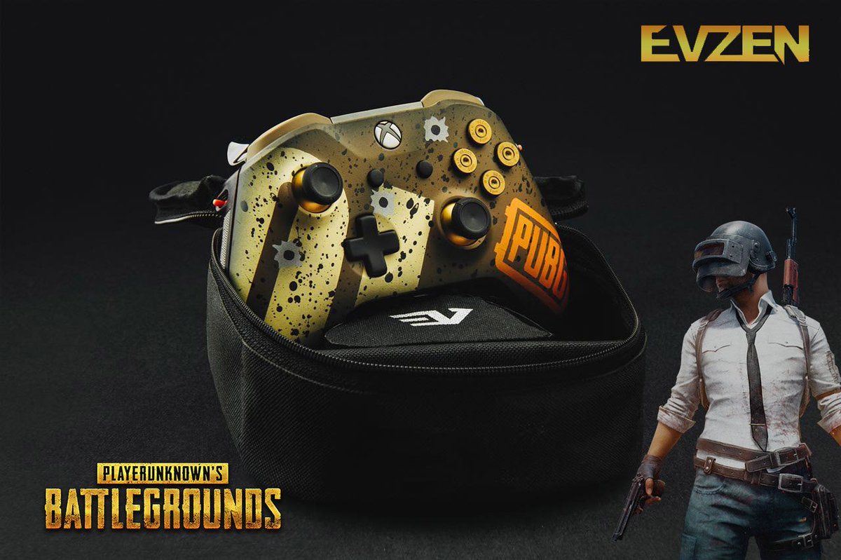 EvzenElite's tweet photo. Evzen Platinum, Temática PUBG fora de série! Confira as fotos. 
Controle pronto para guerra, conta com incríveis paddles mecânicos Platinum , Grip e trigguer stops,ponteiras de analógicos magnéticas para melhorar ainda mais sua mira. 

#EvzenElite #TheBest #pubg #xbox https://t.co/v0UkJFkHx9