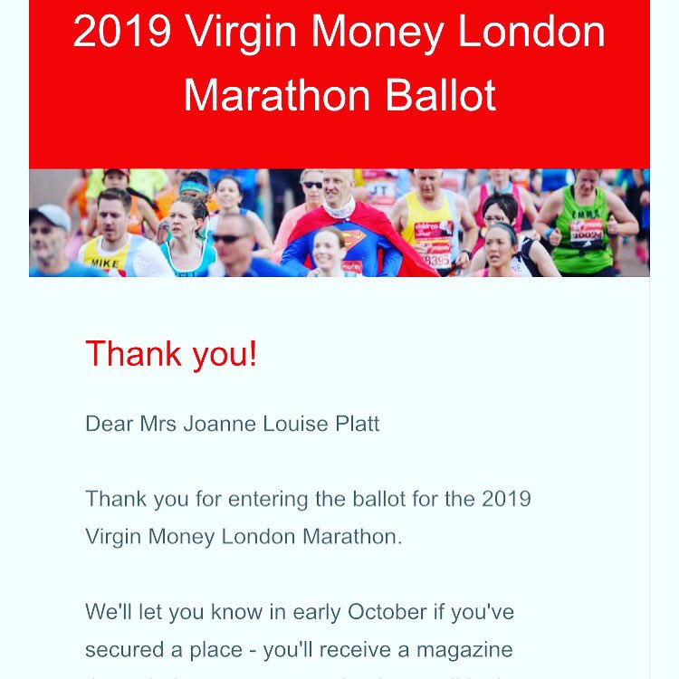 Virgin Money London Marathon On Twitter The Ballot For The 2019 - 1 reply 1 re!   tweet 2 likes