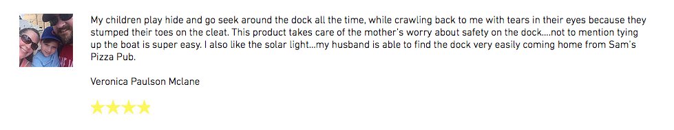 Thanks Veronica for the Testimonial!
<a href="/tigeboats/">Tige Boats</a> <a href="/10esseeFishing/">Tennessee Fishing</a> <a href="/Marina_Zeller/">Boat Dock</a> 
#boatinglines #boatingrope #boatrope #BōTRōP
boat-rope.com