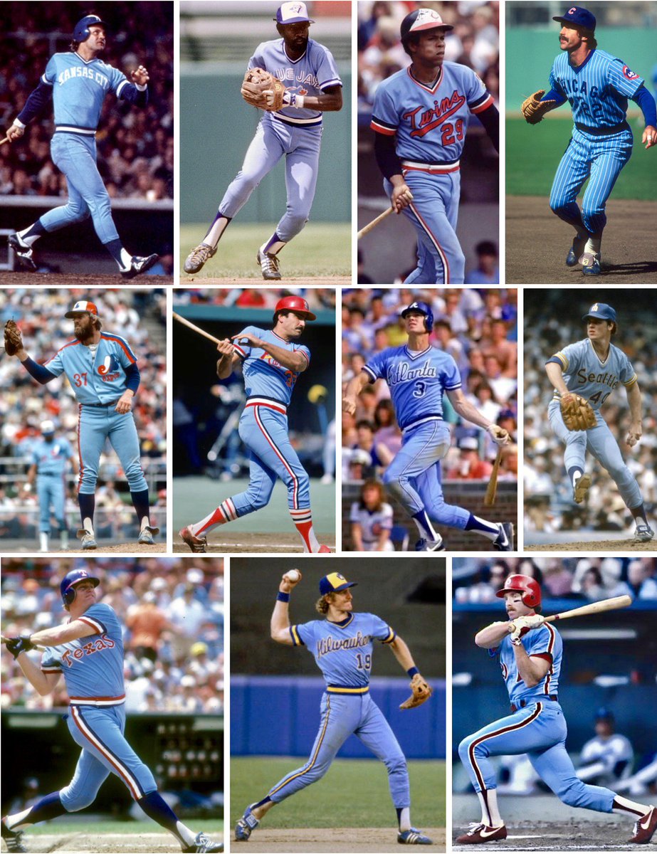 Paul Lukas on X: Powder blue fun fact: The high-water mark for powder blue  road uniforms came in 1980 and '81, when 11 teams wore the blues. (As a  bonus the 1980