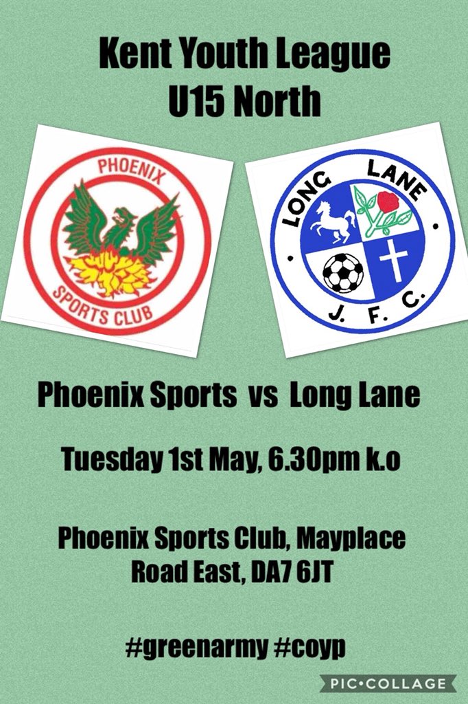 psu18kyl's tweet photo. Forget the weather. Forget Real v Bayern. Come down to @phoenixsport82 tomorrow and watch the boys in @KentYouthLeague action ⚽️🖤💚 #COYP #midweekcatchup https://t.co/xeM47Ftore