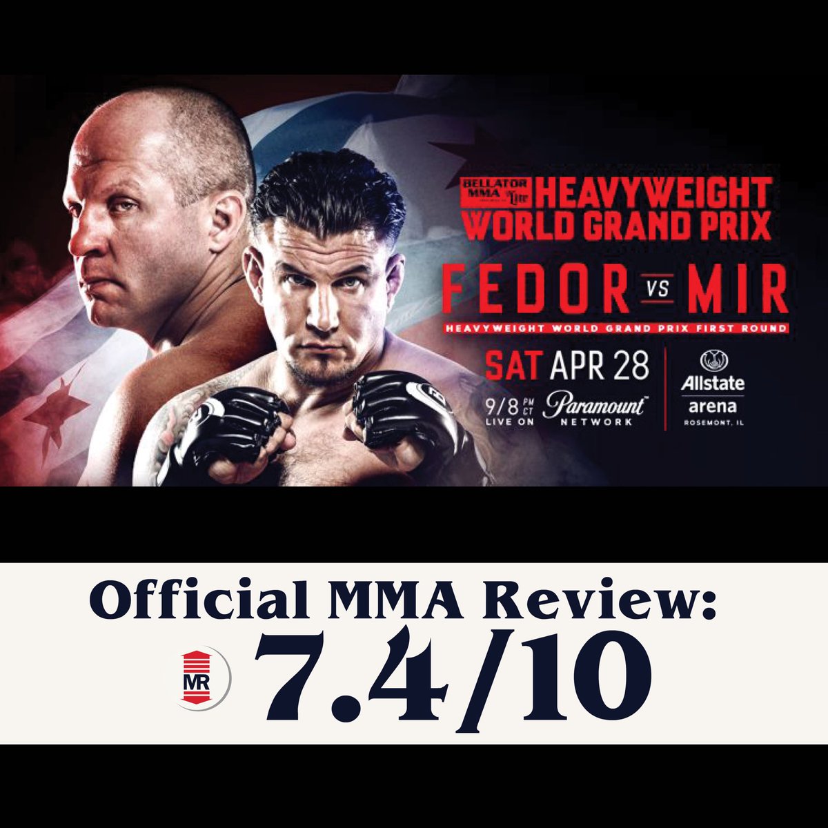 themmareview's tweet photo. Wow! #Bellator198 received the highest score for any @bellatormma card (7.4/10)! Rising stars in @NeimanGracie and @dillondanis helped the old guard @FedorEmilanenko and Frank Mir solidify the show, outscoring a few of the @ufc shows this year. #bellator #bellatormma #mmarussia https://t.co/lmBdOgYkD5