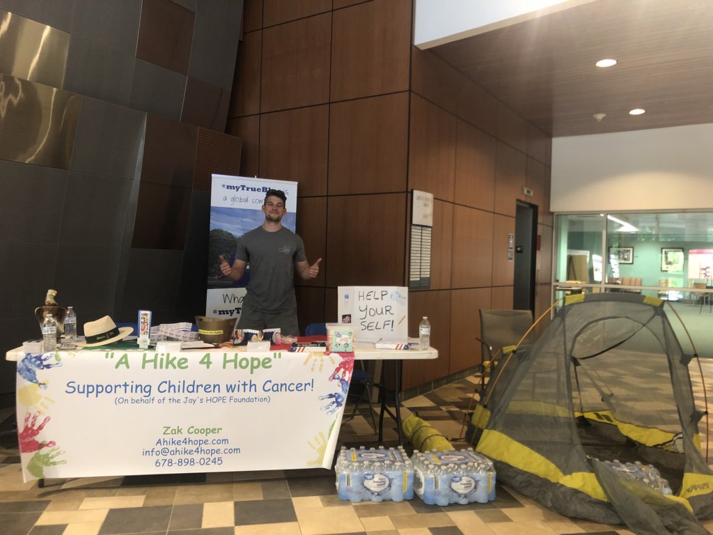 KappaSigmaKZ's tweet photo. This Mon.-Wed. Brother Zak Cooper will be in the Henderson Library sharing information about his upcoming journey and its cause. Take a break from studying and come see what he has to share! https://t.co/n6EfWypZlu
