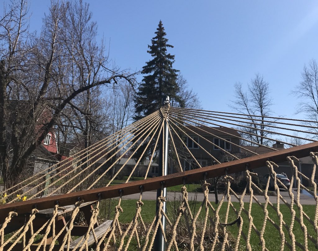 writeforapples's tweet photo. It is finally nice out and the hammock is up. β€οΈ #SpringFTW #LookAtThatBlueSky https://t.co/IwxzJ0hPXG