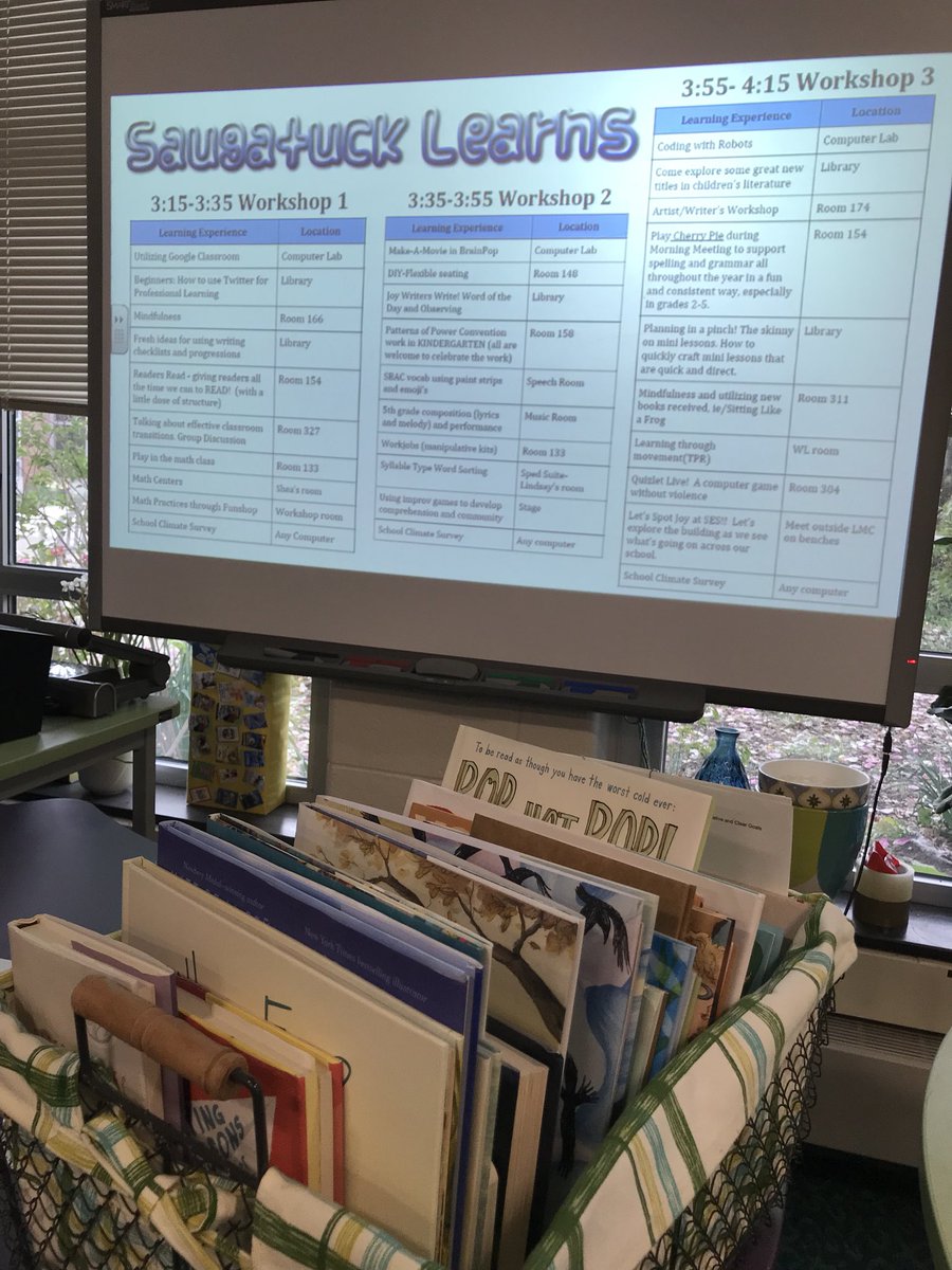 dawnsherriff2's tweet photo. BEST faculty meeting!  Saugatuck Learns was full of sharing, spreading ideas and more! #seshasjoy @laurenpoppe @CarolynSantella @EDMessler https://t.co/6MRHJ9DMxj