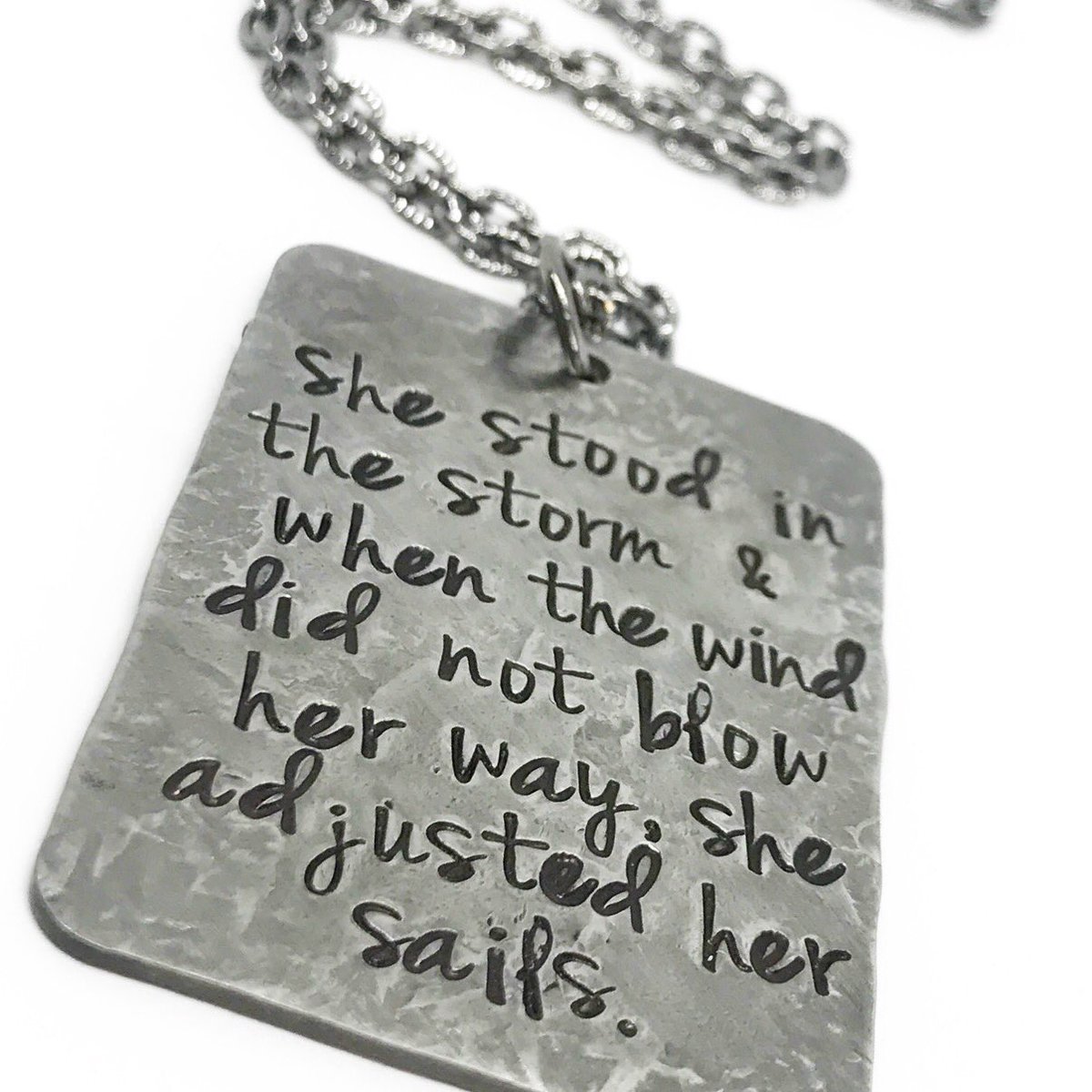 JPNinestyles's tweet photo. When you can't change the direction of the wind ~ adjust your sails 

#storm #wind #sails #gowiththeflow #adapt #grow #change #adjust #ninestyles #handstamped #stainlesssteel #necklace #dogtag https://t.co/K4bcrUYiZj