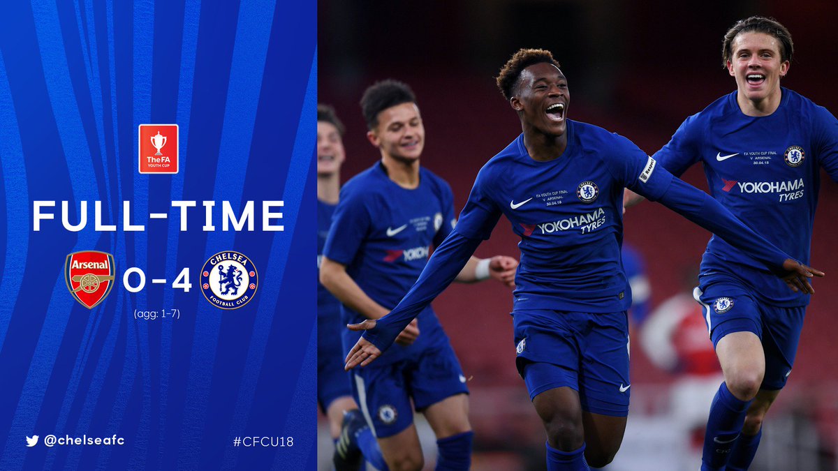 ChelseaFC's tweet photo. WE'RE FA YOUTH CUP CHAMPIONS...

AGAIN! 🏆 #CFCU18 https://t.co/IBsNNvqsJM