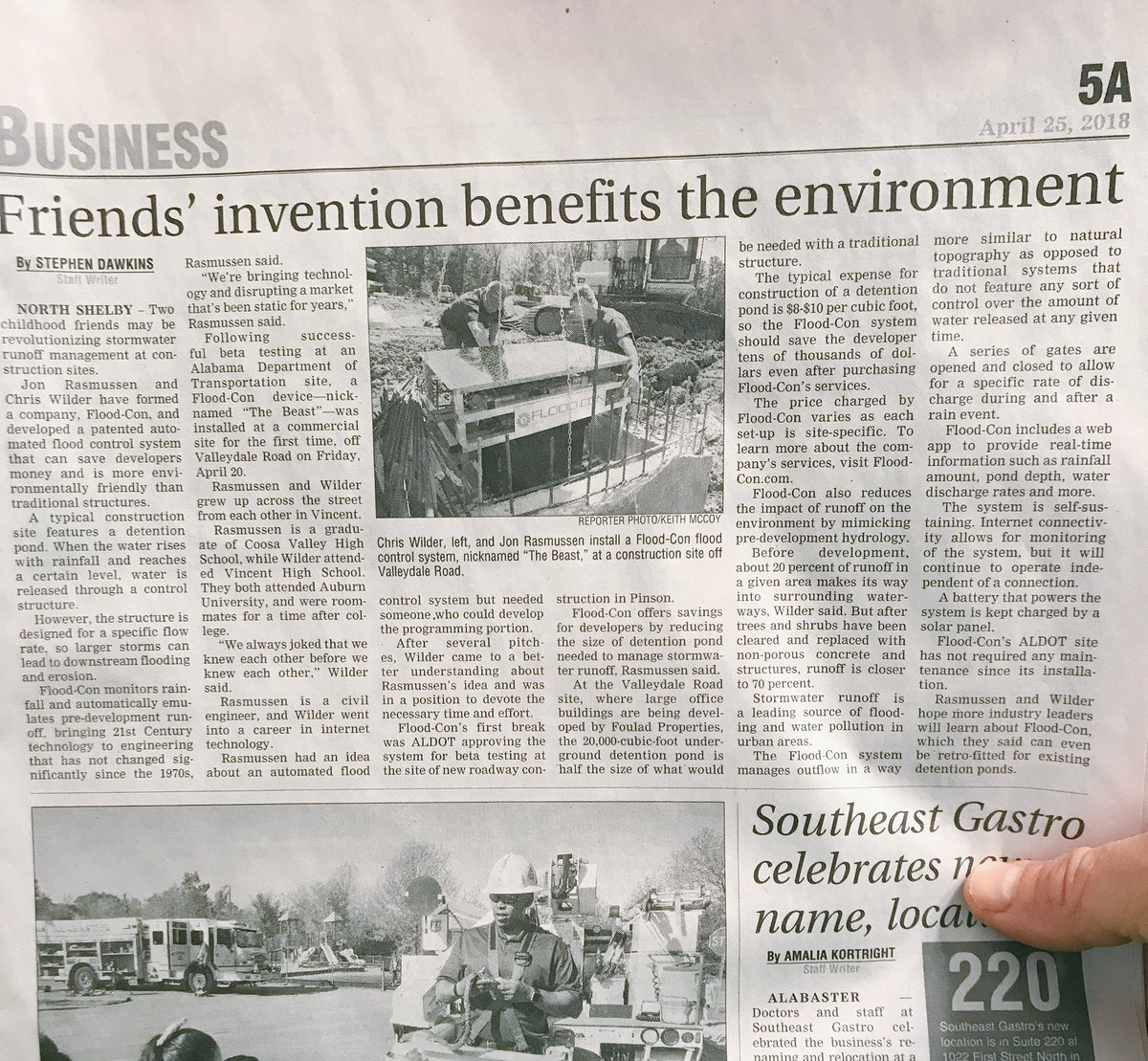 FloodCon's tweet photo. Check us out in print in this week’s @shelbycreporter! #FloodCon #StormwaterManagement #FloodControl #UrbanDevelopment https://t.co/6pXqMTkrxO