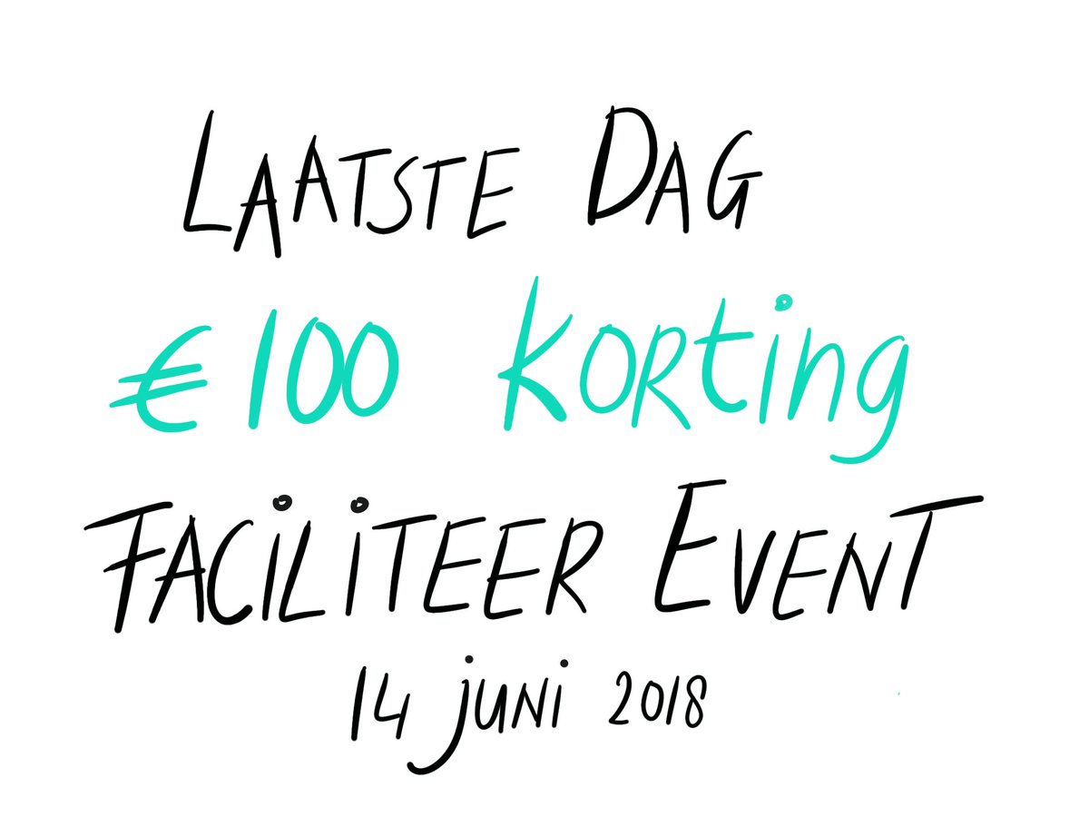 Op 14 juni organiseer ik het Faciliteer Event. Voortaan weet je wat je moet doen om je meeting goed voor te bereiden, een dag vol met hands-on tools om beter te faciliteren. Zie mireillebeumer.nl/faciliteer-eve… gebruik de code Event14juni bij je inschrijving, geldig tot 1 mei 23.59u.