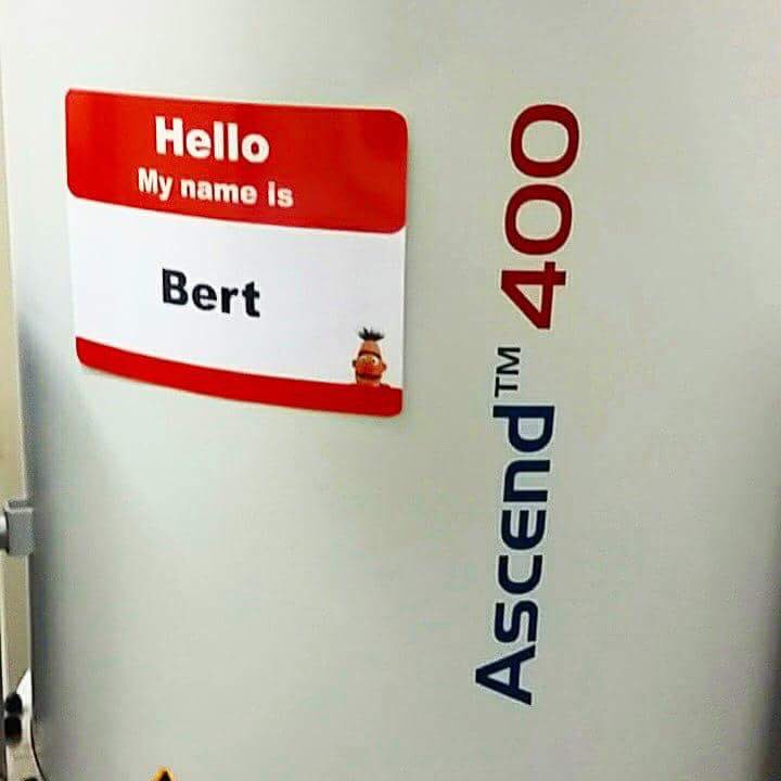 keelechem's tweet photo. We finally named our twins! #NMR #400MHz #Bruker #BertAndErnie #ExperimentAtKeele @bruker https://t.co/HJkNs280GM