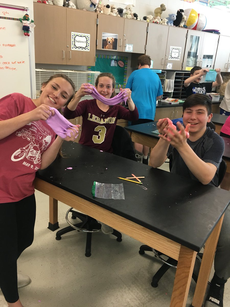 8th graders concluded our Flubber/energy unit by making our own slime today!