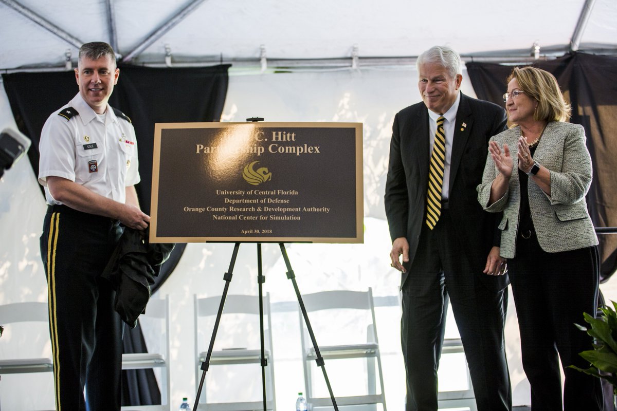 UCF's tweet photo. President Hitt, there is no doubt that you have made UCF America's Partnership University.

Thank you to everyone who attended the dedication of the new John C. Hitt Partnership Complex this morning✨ https://t.co/SeUCS50582