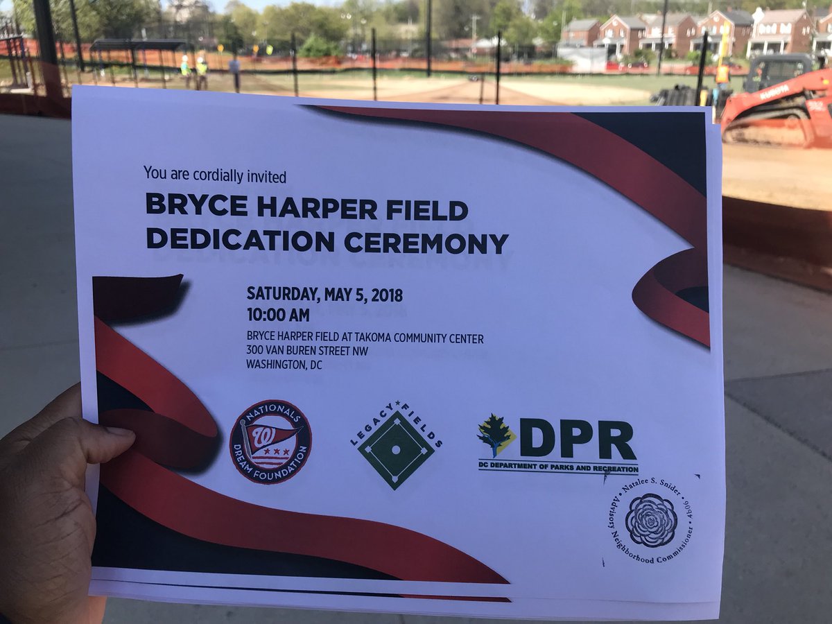 NataleeSnider's tweet image. Delivering flyers to #ANC4B constituents for the #BryceHarper Field Dedication Ceremony at Takoma Community Ctr scheduled 10am Sat May 5th 

Thx @jasminbenab @ScotANC Mr. John Stokes at @DCDPR  &amp;amp; @ManorParkDC for helping to get the word out both electronically &amp;amp; w/ flyers!
