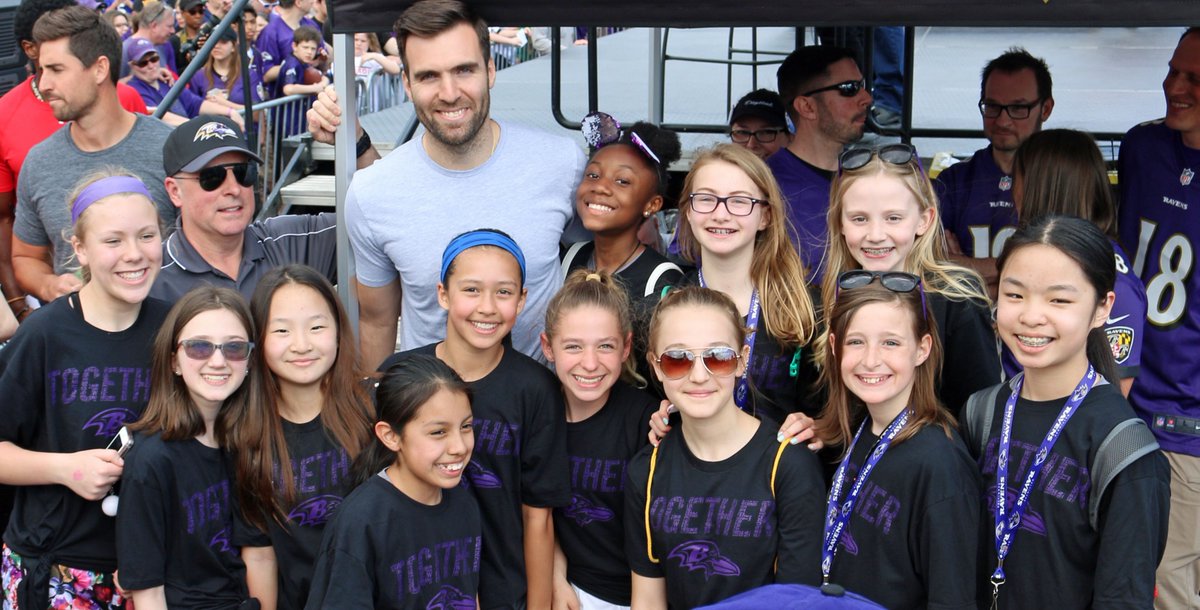 The CVC 12U Falcons were special guests at the Ravens Draftfest on 4/28 in the Inner Harbor.  As a team, the girls participated in the NFL draft day activities, went aboard the USS Constellation and met several Ravens players, including Joe Flacco!