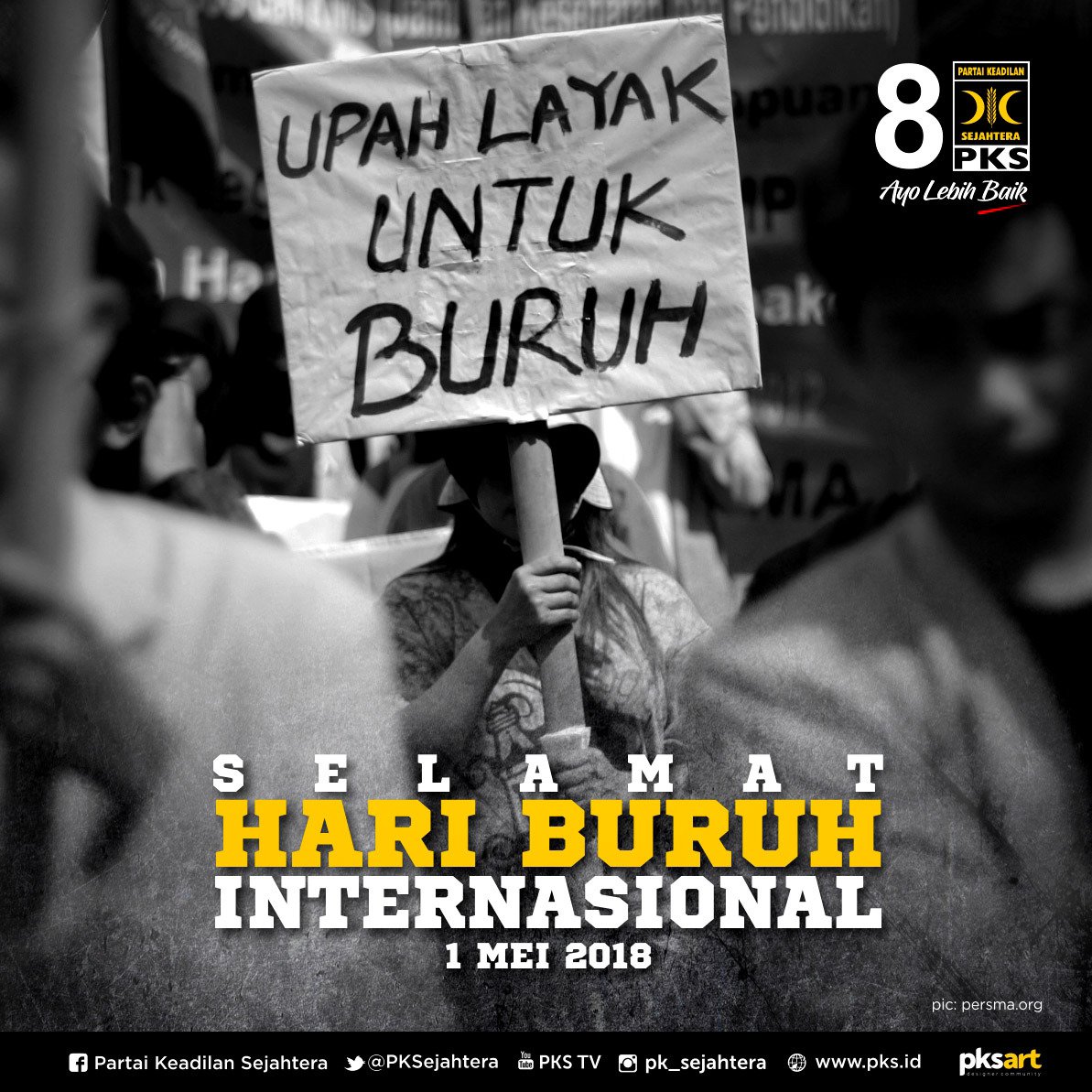 PksKedoya's tweet photo. Selamat hari buruh. Semoga buruh di Indonesia semakin sejahtera. #MayDay #MayDay2018 https://t.co/G3NpNZIQen