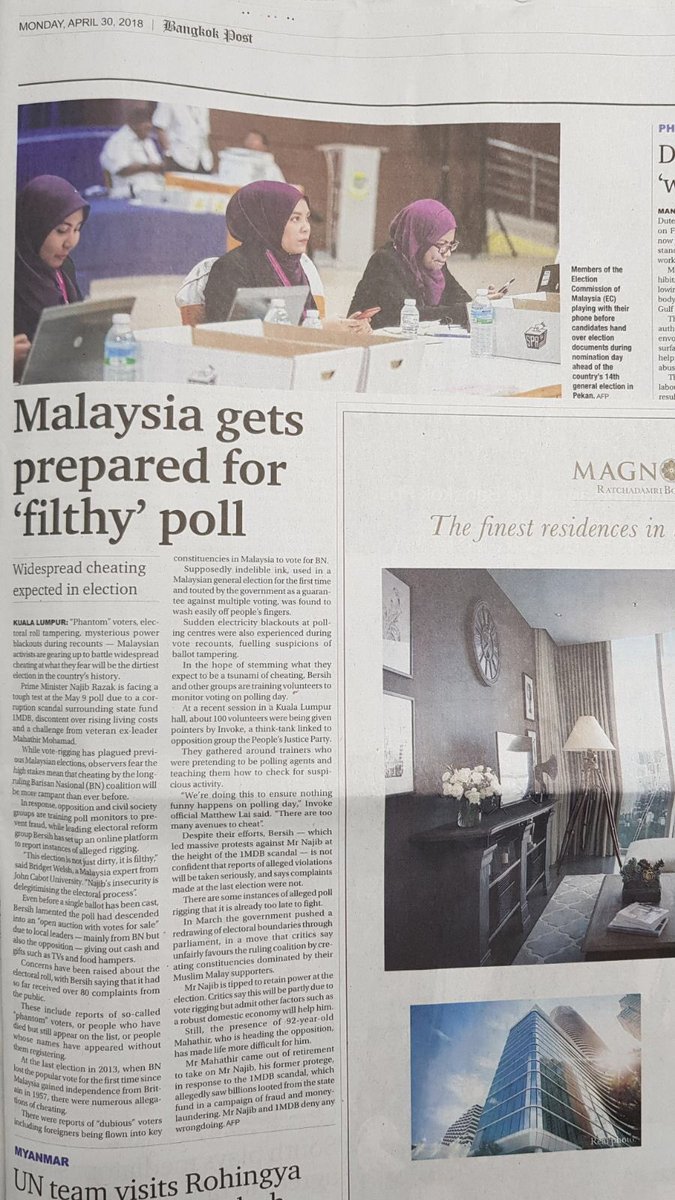 yindian5's tweet photo. You know your country is in a deep shit when media from Thailand calls your election as filthy. #pru14 #ge14 https://t.co/eDa4x1Vyf5