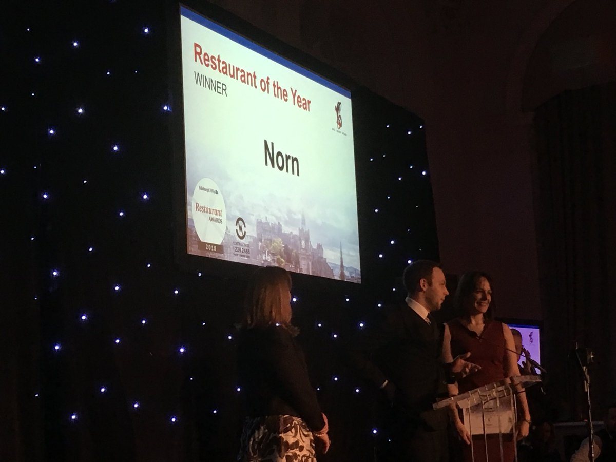 edinburghpaper's tweet photo. Despite resigning this morning @chefsrsmith said he’s incredibly humbled that his baby @NornRestaurant won @EdinRestAwards Restaurant of the Year https://t.co/2GiTWxNrCB