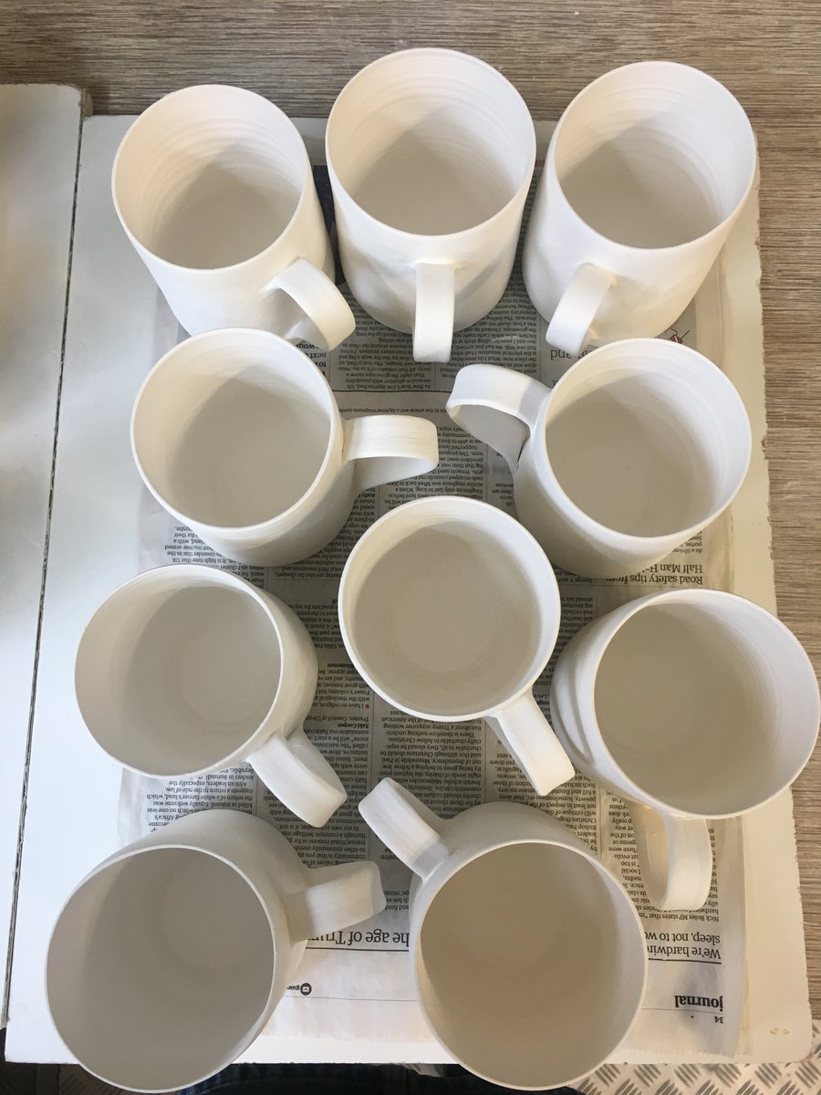 luna_lighting's tweet photo. Behind the scenes making mugs. Each piece of our porcelain tableware is hand thrown on the wheel #Wheelthrown #handmade #porcelainmug #tableware #perfectmug #designermaker #BehindTheDesign #behindthescences #sneakpeek #cupoftea https://t.co/VNQQ7eIAHz