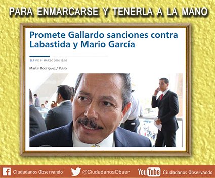 CiudadanosObser's tweet photo. #QueNoSeTeOlvide Hace dos años Ricardo Gallardo prometía sanciones para Labastida y Mario García. 
https://t.co/HAoSx9lDSl https://t.co/xKsXxpODyq