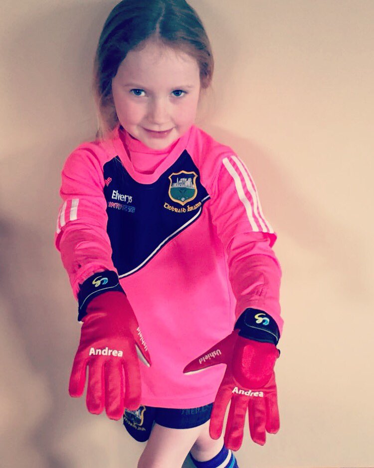 UShield_ie's tweet photo. Andrea delighted heading off to training with her gloves tonight.... & she didn’t even have to ask her Mammy where her gumshield was 🤣 #studententerprise #ushield #gaa #football #leotipperary https://t.co/JA5kWTjGkM