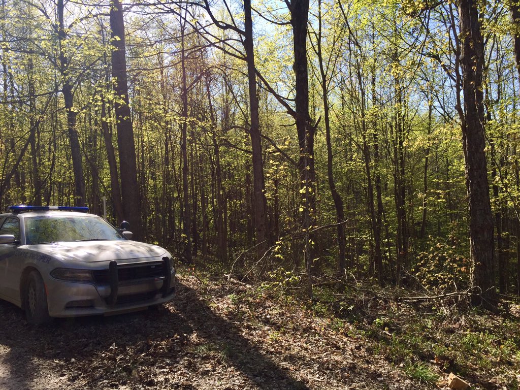 TprPurdy's tweet photo. KSP is searching for a suspect accused of shooting at #KSPPost7 Troopers before 2:00 pm today on Happy Top Rd in north Jackson County.
Thankfully no Troopers were injured during the incident.
The suspect was last seen wearing a black sleeveless shirt, camo pants & a black hat. https://t.co/1kRfu1eBtU