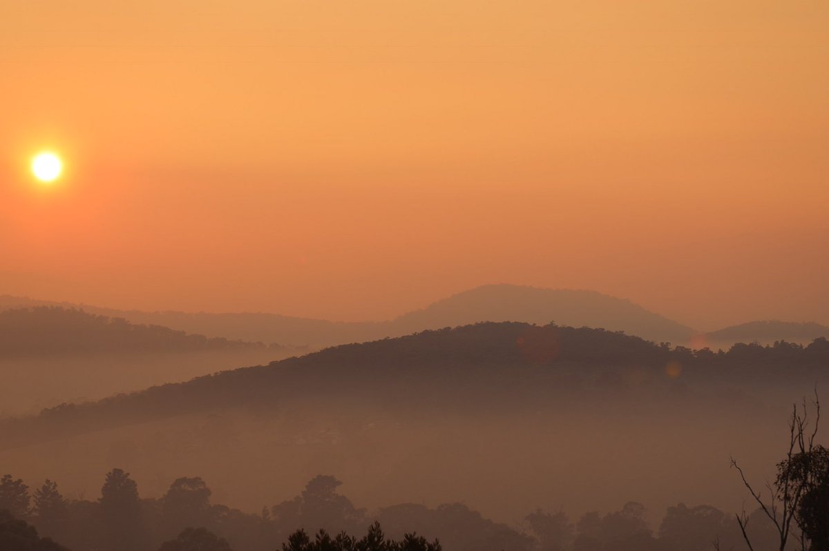 sarahrees's tweet photo. Despite asking the Ministers office for an air quality monitor in the #YarraValley months ago we were ignored. They dont want to measure this. Worst I’ve experienced #loggingfires #monbulk #eildon #melbourne #chokes https://t.co/mgWICZrmUM