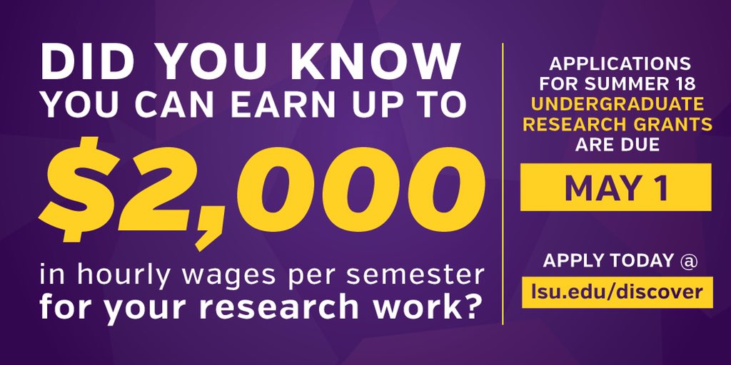 LSU Discover on Twitter "TOMORROW is the deadline for Summer Research