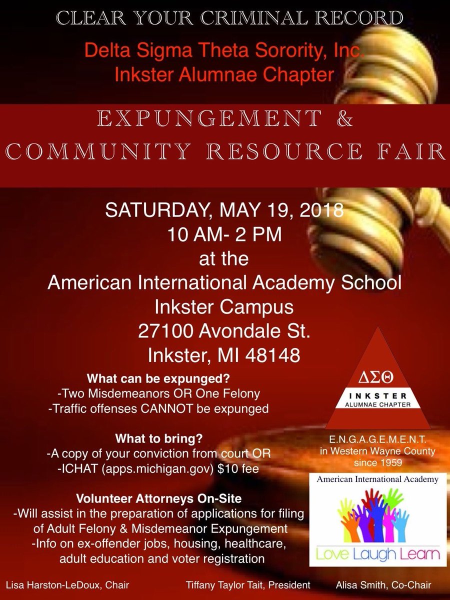 InksterDeltas's tweet photo. Clear your criminal record by attending the IAC Expungement &amp; Community Resource Fair on 5/19/2018 from 10am - 2pm.  Check out our website at https://t.co/SF88Z9WEb9 for more details and location information. #iac #mayweek2018 #expungementfair https://t.co/2dxBvMINqR