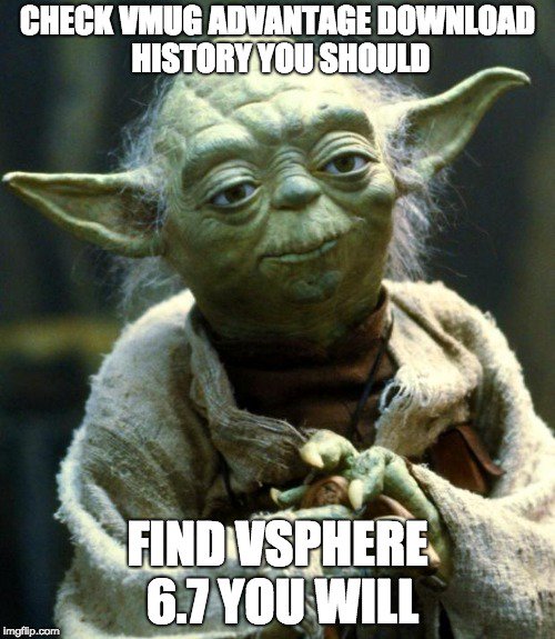 Check your VMUG Advantage download history to find vSphere 6.7! #VMUG <a href="/MyVMUG/">VMware User Group</a> #vSphere